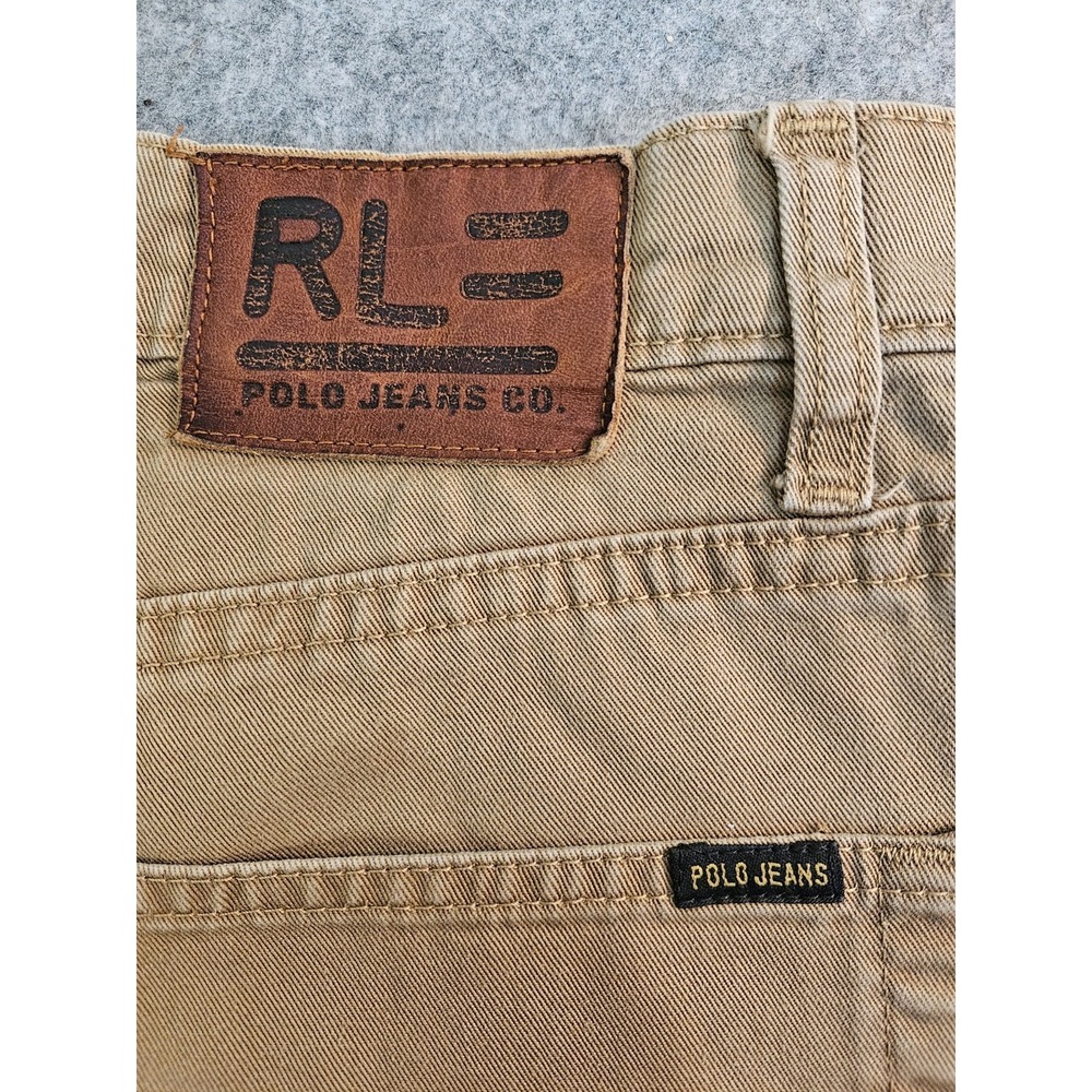 Polo Jeans Co Ralph Lauren Chino Pants Mens 34x30 Straight Leg Baggy Preppy Tan